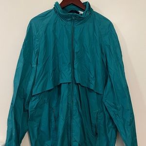 Blue/Turquoise Mens XL Hooded Vintage Windbreaker